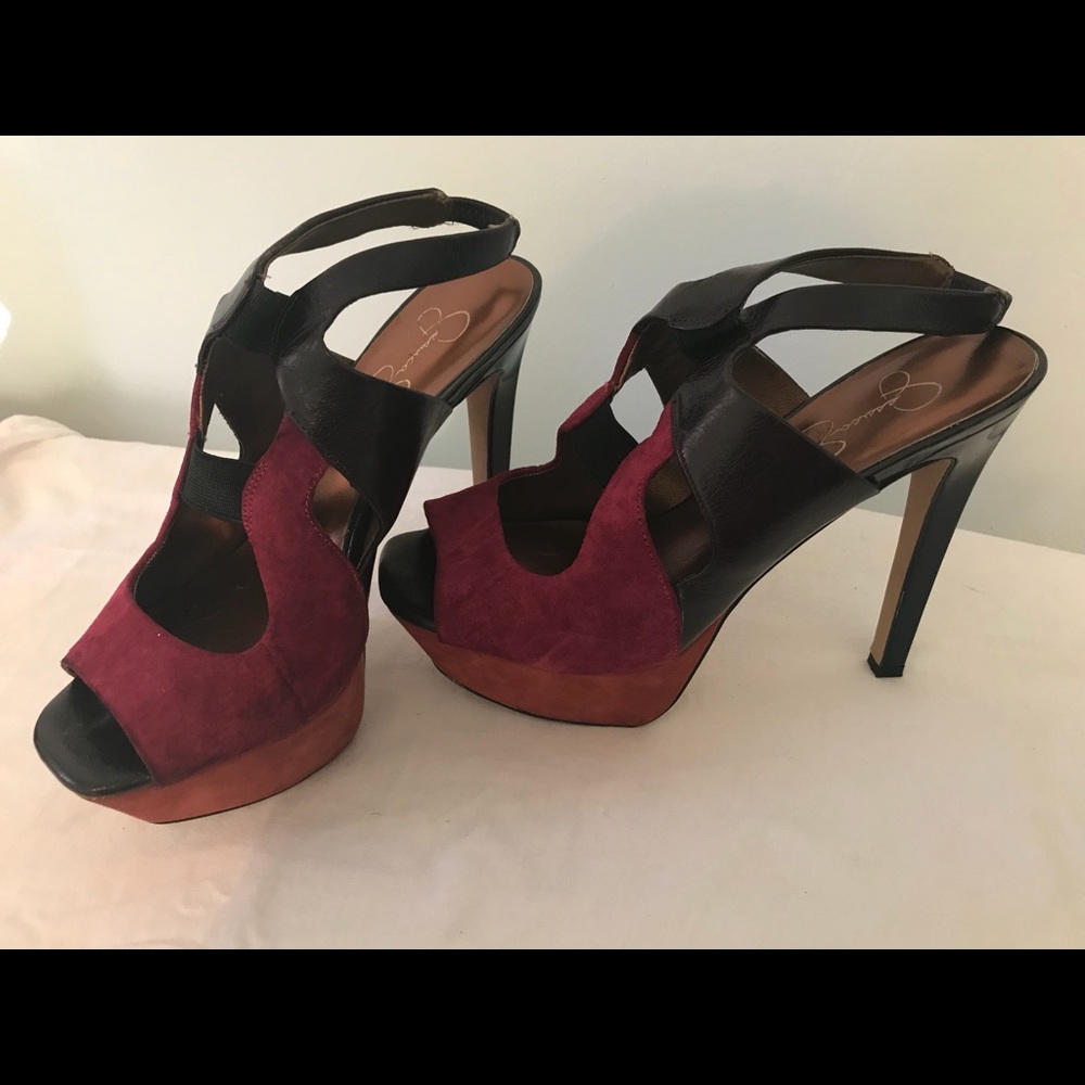 Jessica Simpson color block heels